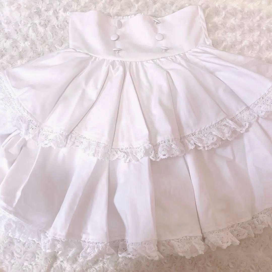 HIDOLATRAL THEODOL 2段フリルコルセットスカート M/ホワイト