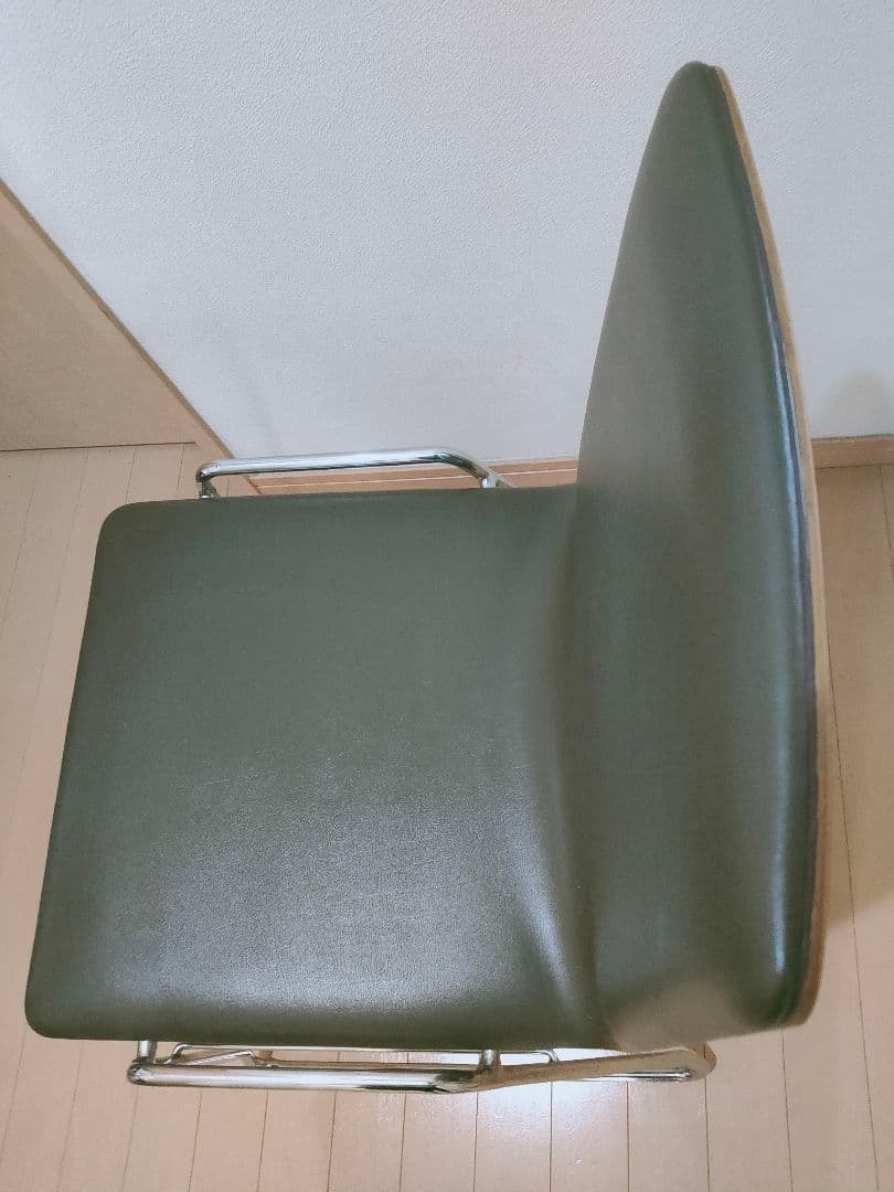 ♪③天童木工 Tendo チークプライウッド PVCレザースチールレッグ　茶色