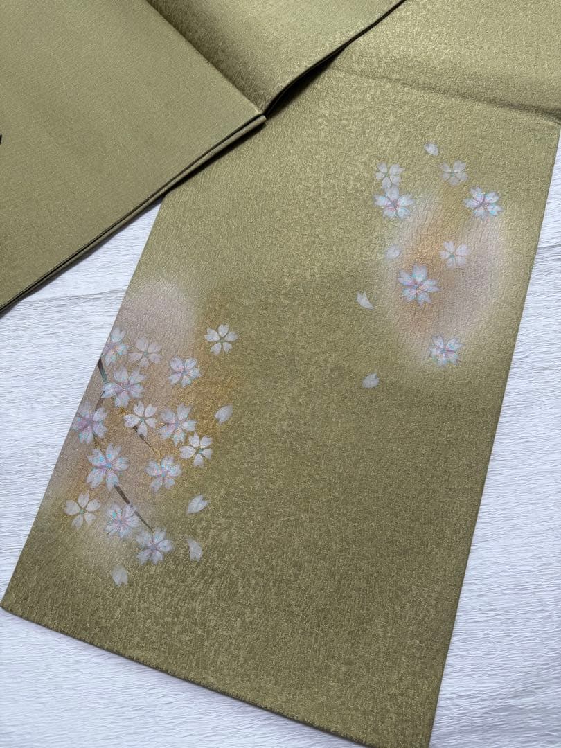 m-43＋　m-32 浅井清仁 桜 手描き 袋帯 正絹 未使用極美品