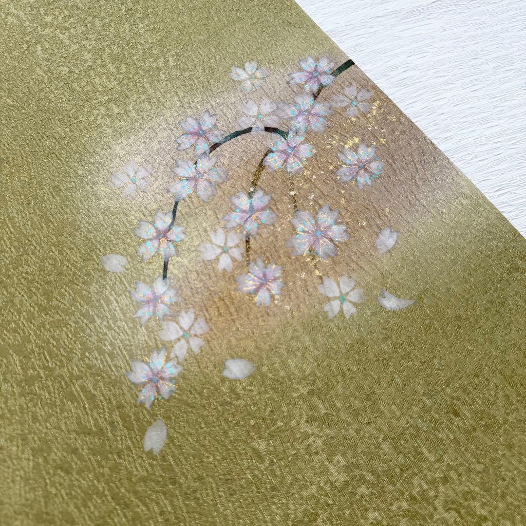 m-43＋　m-32 浅井清仁 桜 手描き 袋帯 正絹 未使用極美品