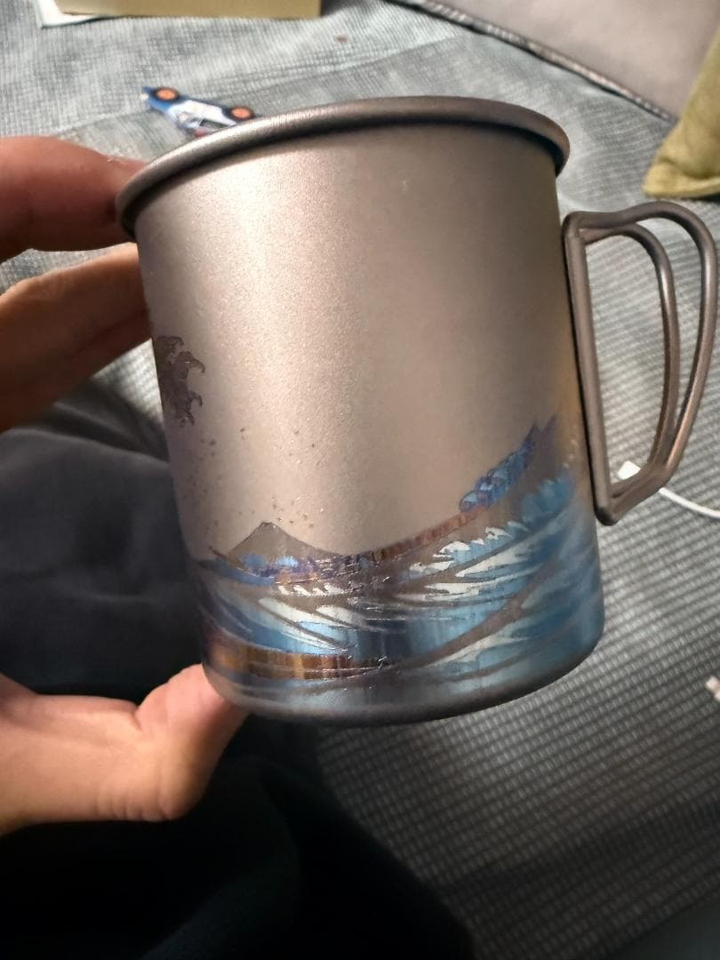 チタン 300ml マグカップ アウトドア コップ 神奈川沖波裏 葛飾北斎