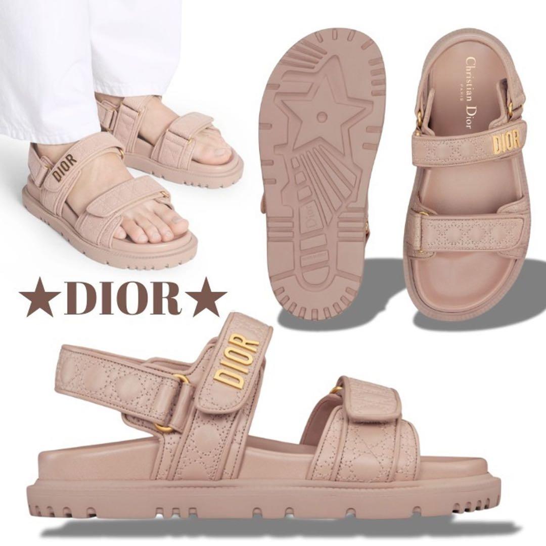 Dior カナージュキルティング Dioract サンダル ピンク