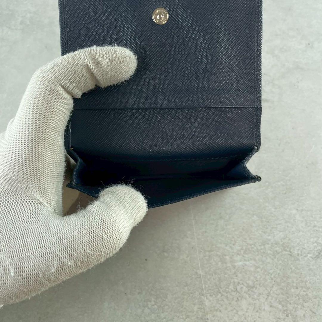 極美品 現行品⭐️PRADA カードケース 名刺入れ サフィアーノレザー 紺色