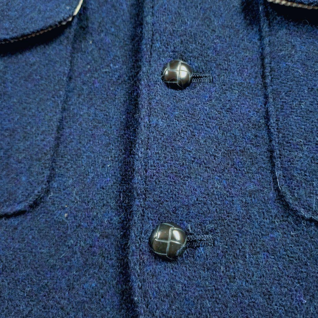 [お洒落]ハリスツイード　ミツミネ　ベスト　 濃紺　くるみボタン　コーデュロイ