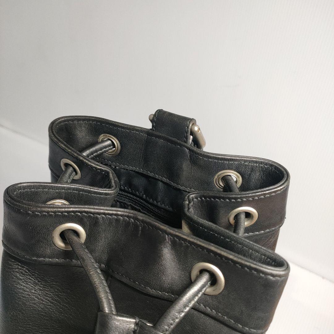 【美品✨️】agnes b.ボヤージュ　プレッションショルダーバッグ巾着　本革