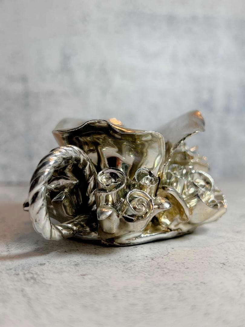 アンティーク　キャンドルスタンド　蝋燭立て　薔薇