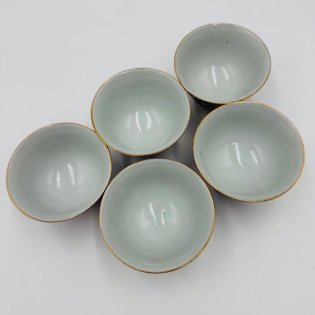 【九谷焼　玉水堂　庄三　茶器揃　湯呑み　湯冷まし　急須　共箱】骨董　アンティーク