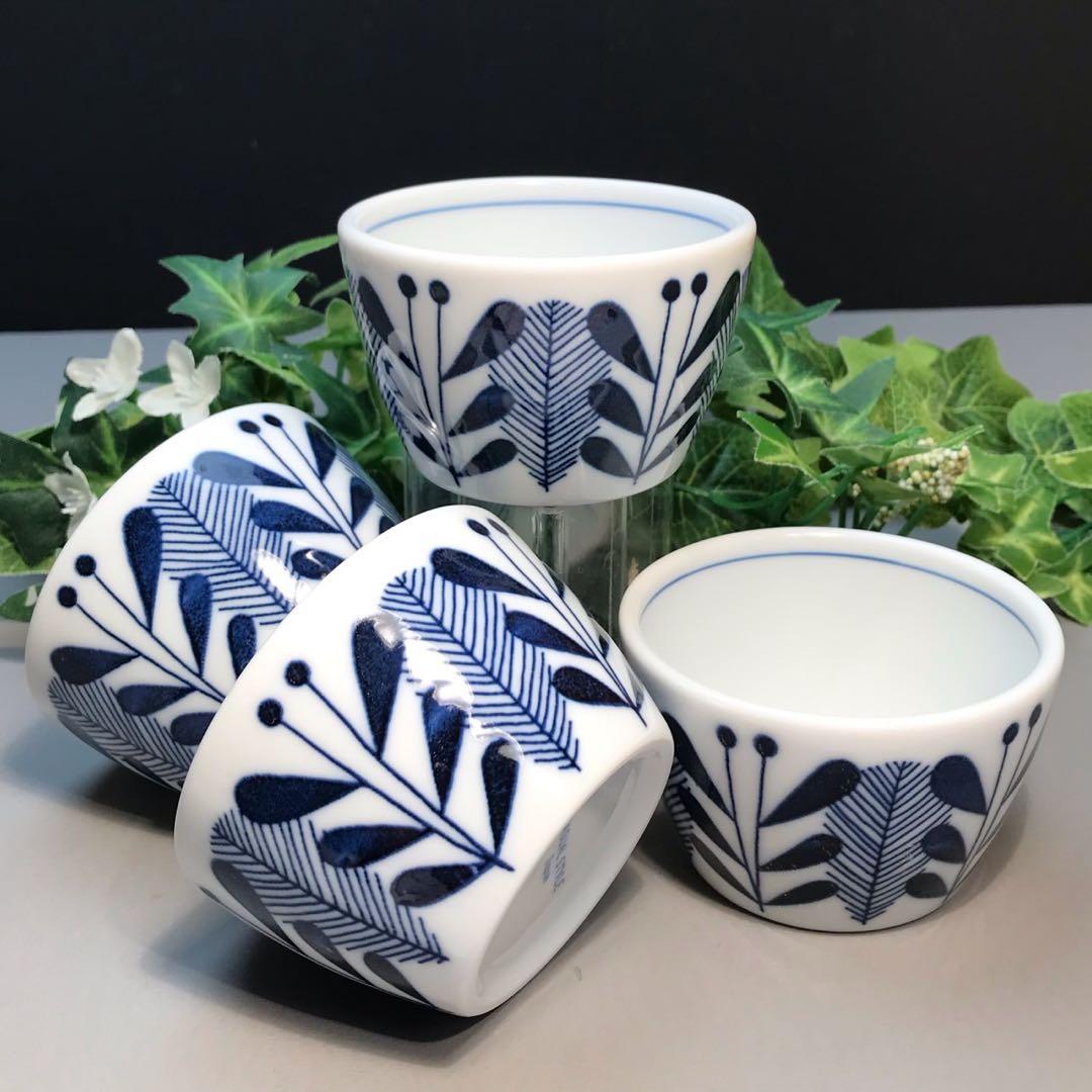 新品未使用　日本製　リーフ柄ミニボウル【全4点】オーランド　スフレカップ　小鉢