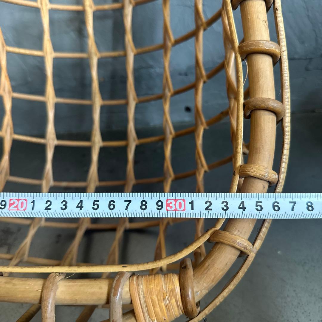 お人形や観葉植物、フェイク植物の入れ物に！ラタン製オーバル型吊り下げチェア