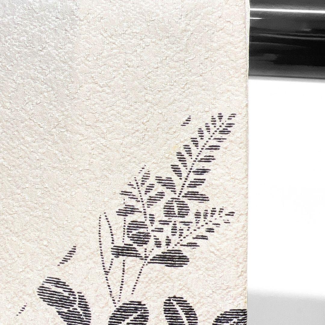 訪問着　単衣　ゼブラ柄　萩模様　花模様　着物　015b p