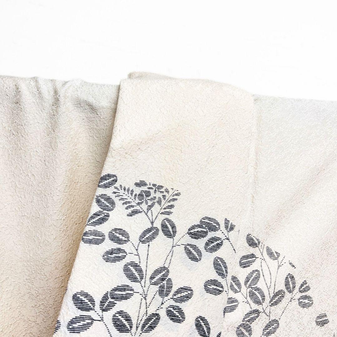 訪問着　単衣　ゼブラ柄　萩模様　花模様　着物　015b p