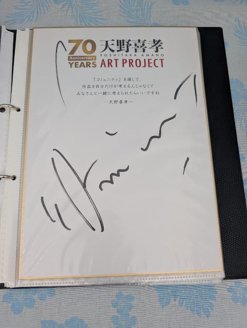 天野喜孝 ファイナルファンタジー等 A4色紙+バインダーまとめ売り