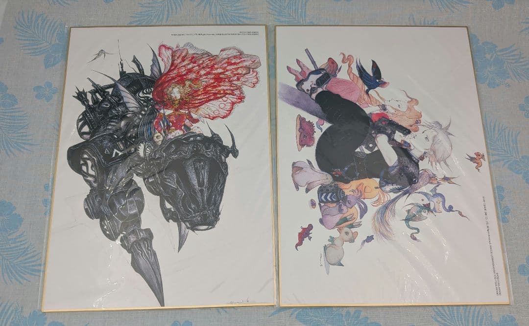 天野喜孝 ファイナルファンタジー等 A4色紙+バインダーまとめ売り