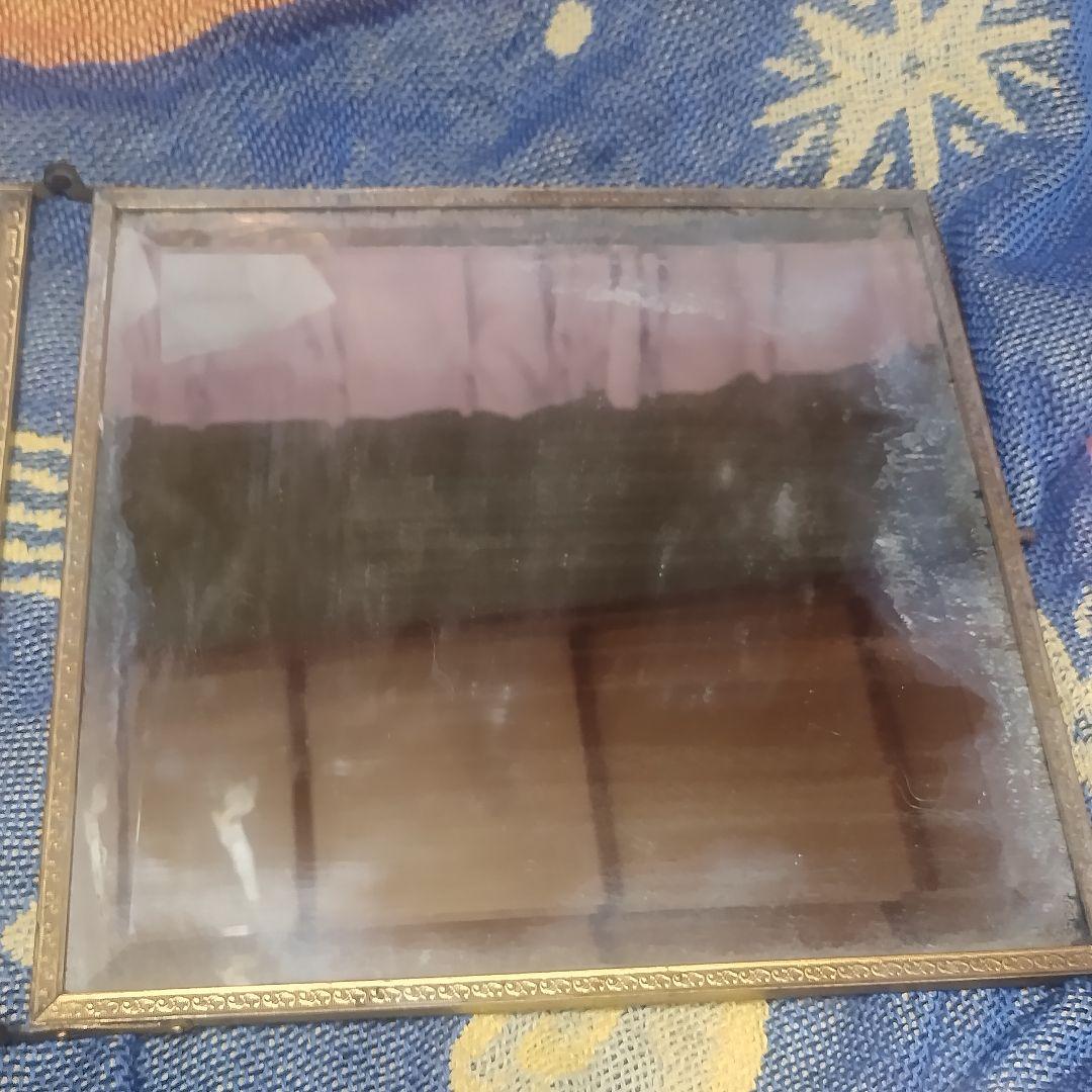 アンティークミラー●壁掛け●ゴールド●彫刻●ロココ●小便小僧●三面鏡●シャビー