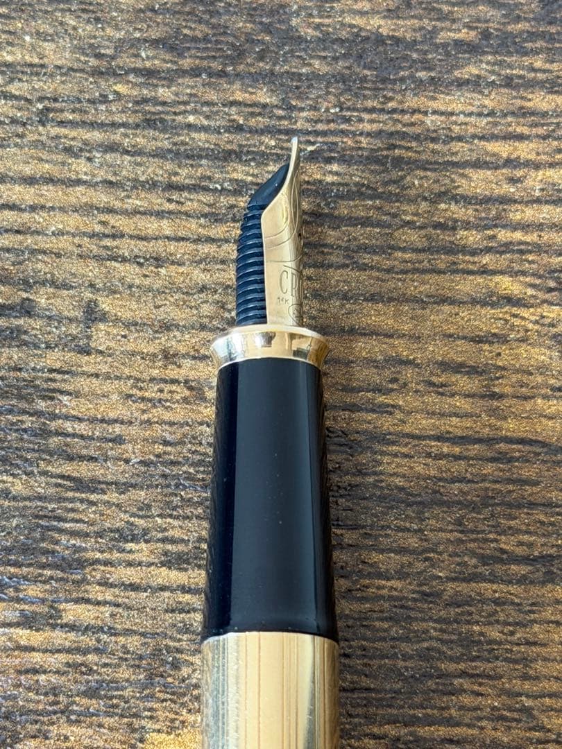 筆記確認&洗浄済み　クロス　タウンゼント　14金　ゴールド　M 万年筆　吸入器付