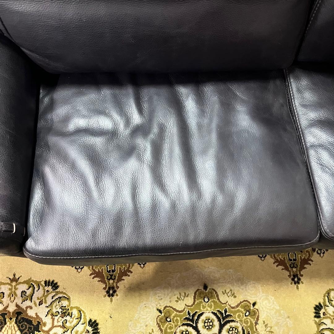 ꧁クラシック家具꧂クッション付2人掛けレザーソファ アーム 合成皮革 リビング