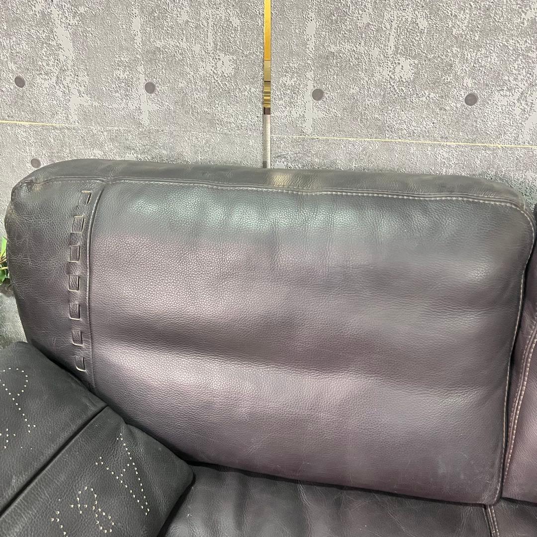 ꧁クラシック家具꧂クッション付2人掛けレザーソファ アーム 合成皮革 リビング