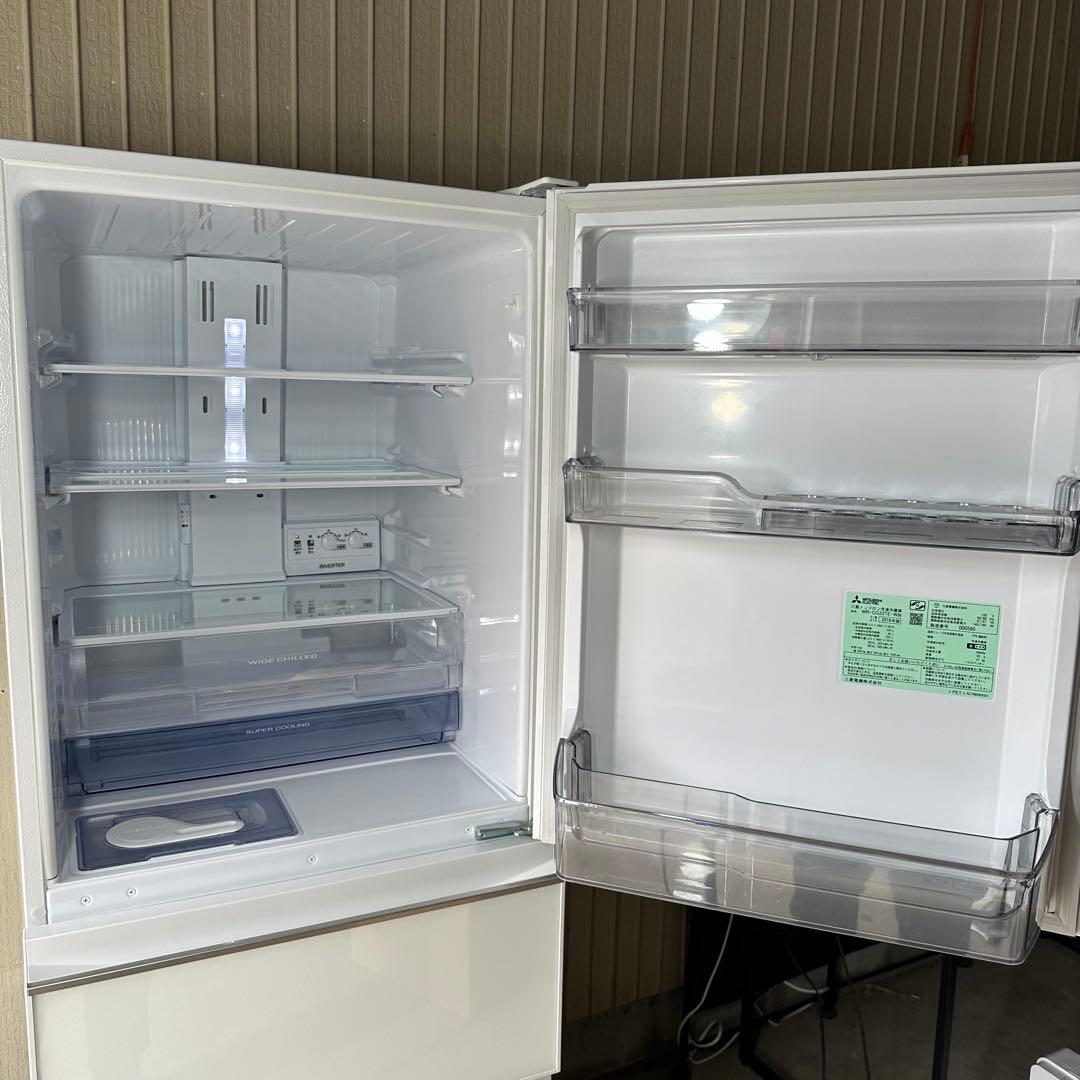 三菱 冷蔵庫 330L 右開き 3ドア ホワイト MR-CG33TE 2019年