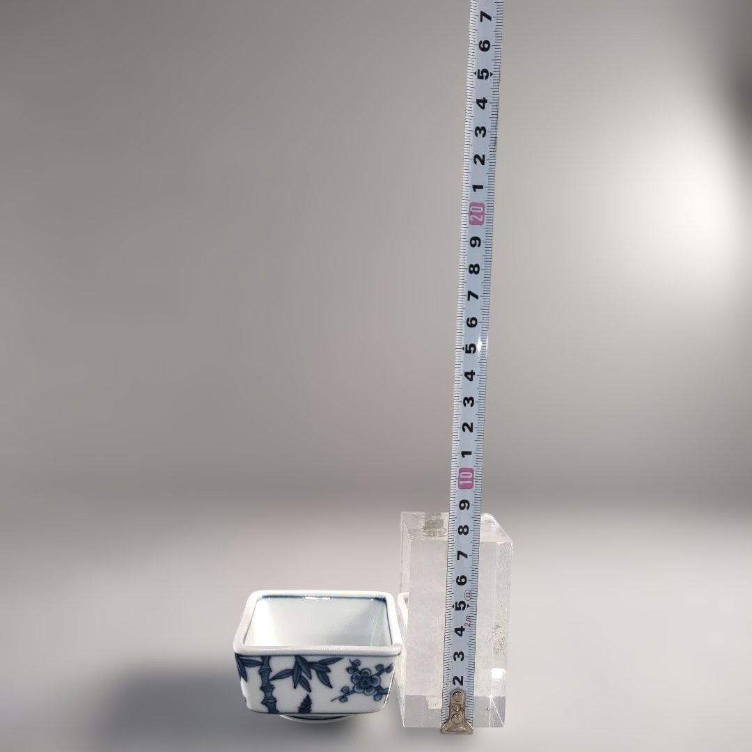 A1365-9/京焼/宮永東山 造/染付松竹梅図四方刺身揃 大5客・小5客/共箱