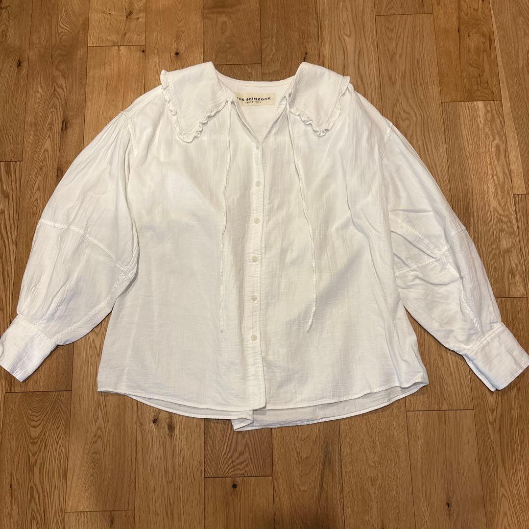 THE SHINZONE オーガニックコットン フリル襟　ブラウス シャツ