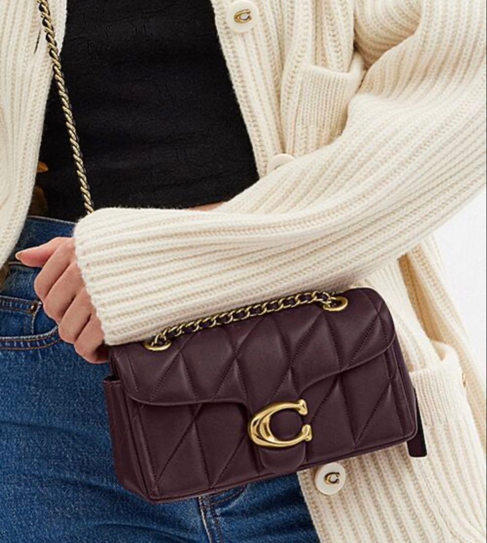 COACHタビー20 キルティング ショルダーバッグ cp149 ダークブラウン