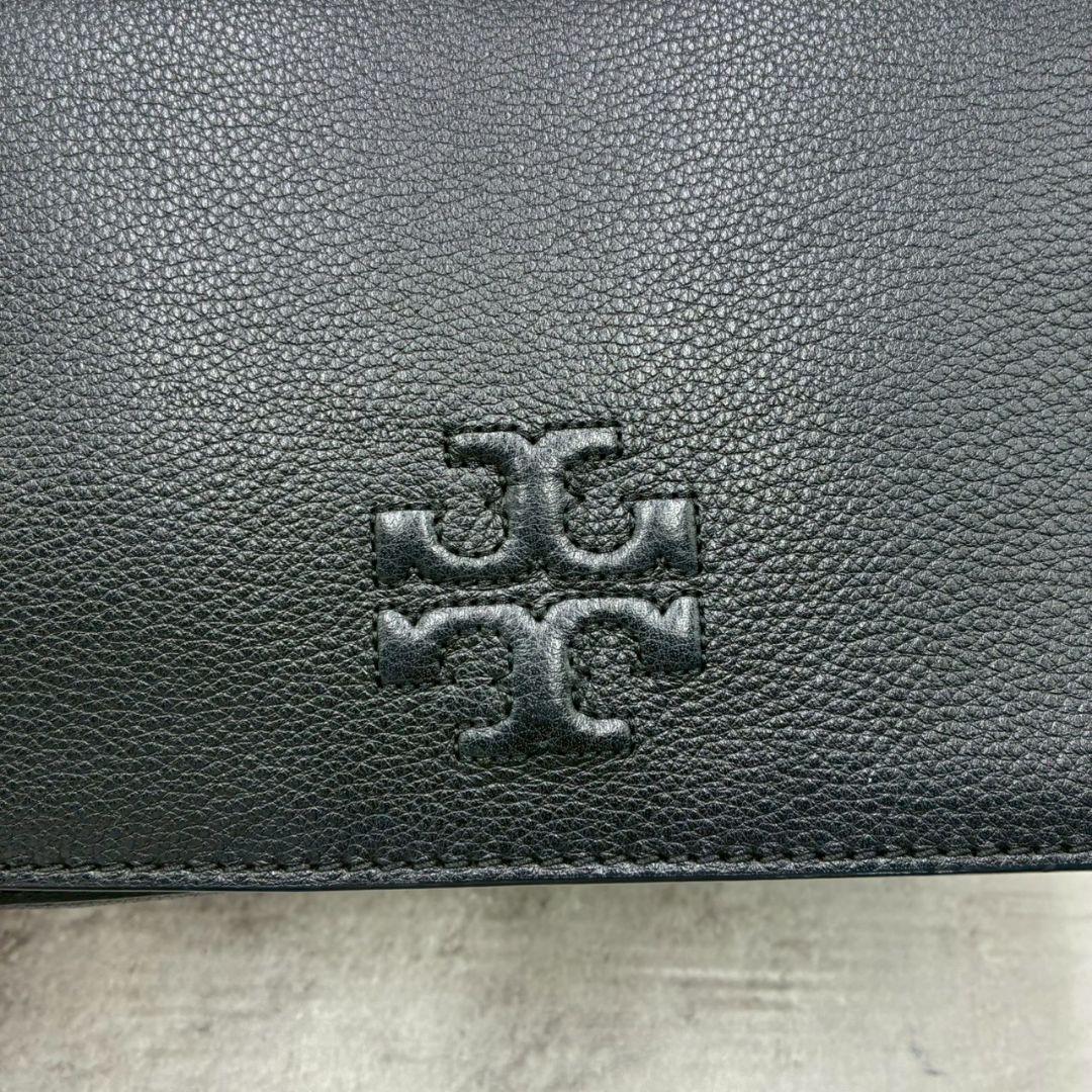 美品 トリーバーチ マックグロー ショルダーバッグ ウォレット 黒 シボ革