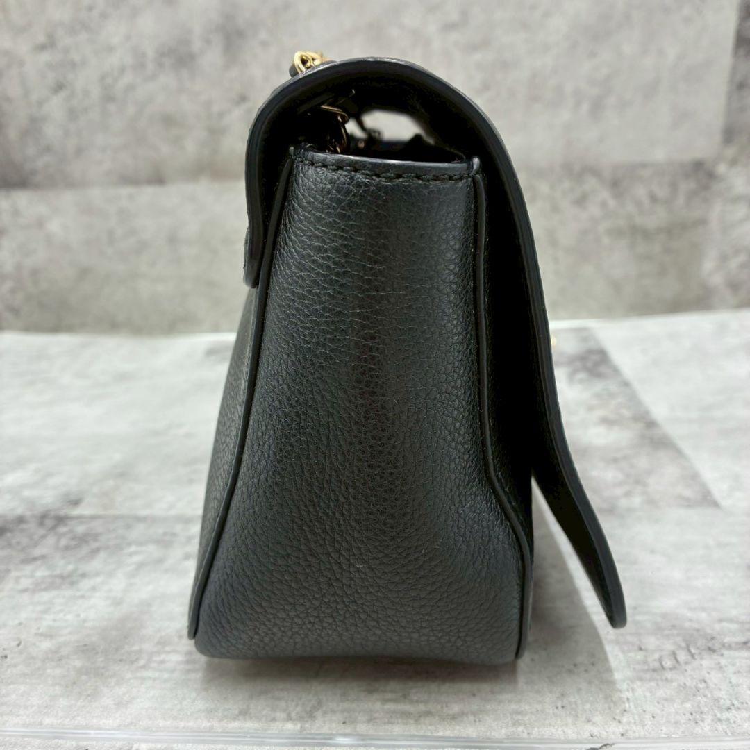 美品 トリーバーチ マックグロー ショルダーバッグ ウォレット 黒 シボ革