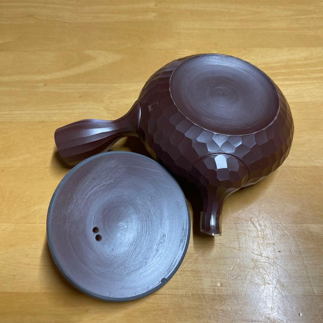 万古焼　手作急須　三代伊呂久作 希少品　ダイヤモンドカット