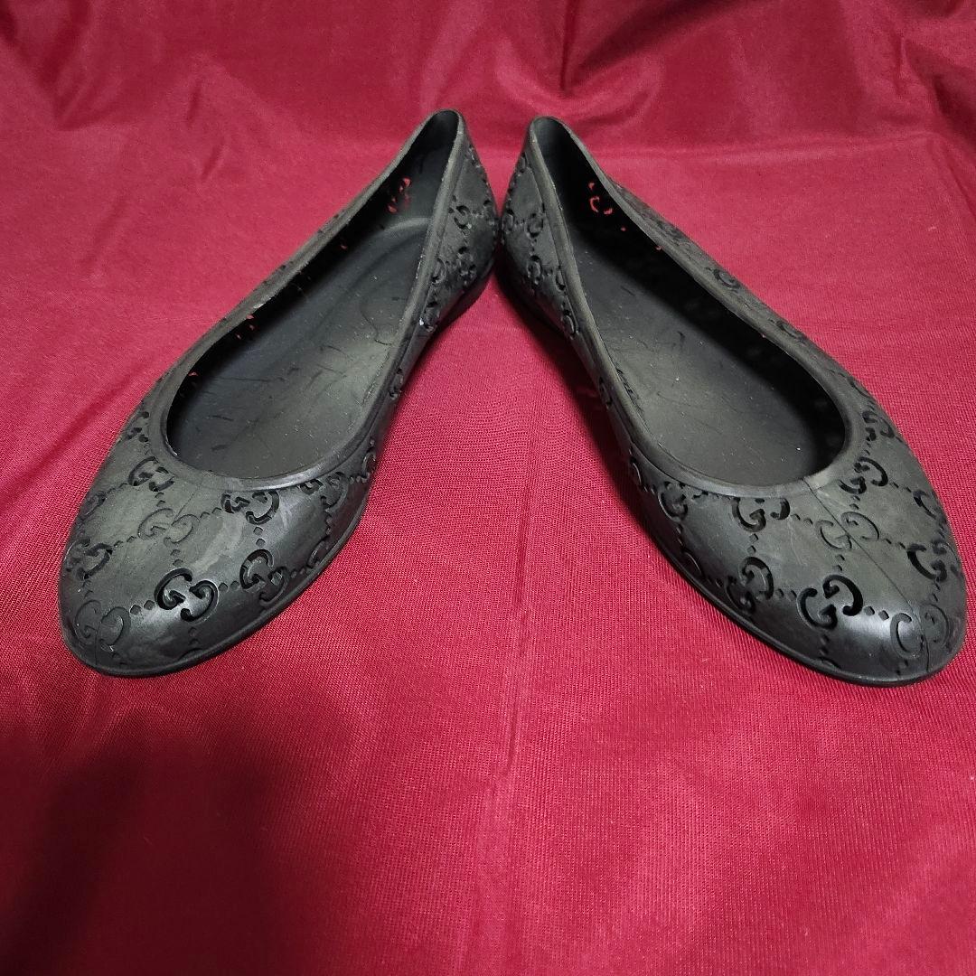 tsayachan12　 　ブラック　 フラットラバーシューズパンプス