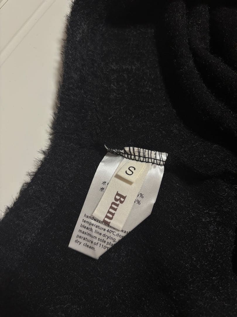 BunnyLis ファーボレロ×チェックミニワンピ ブラック