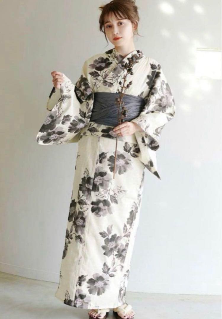 Dita【京の水墨画】 浴衣、兵児帯、腰紐、下駄、小物、髪飾りセット