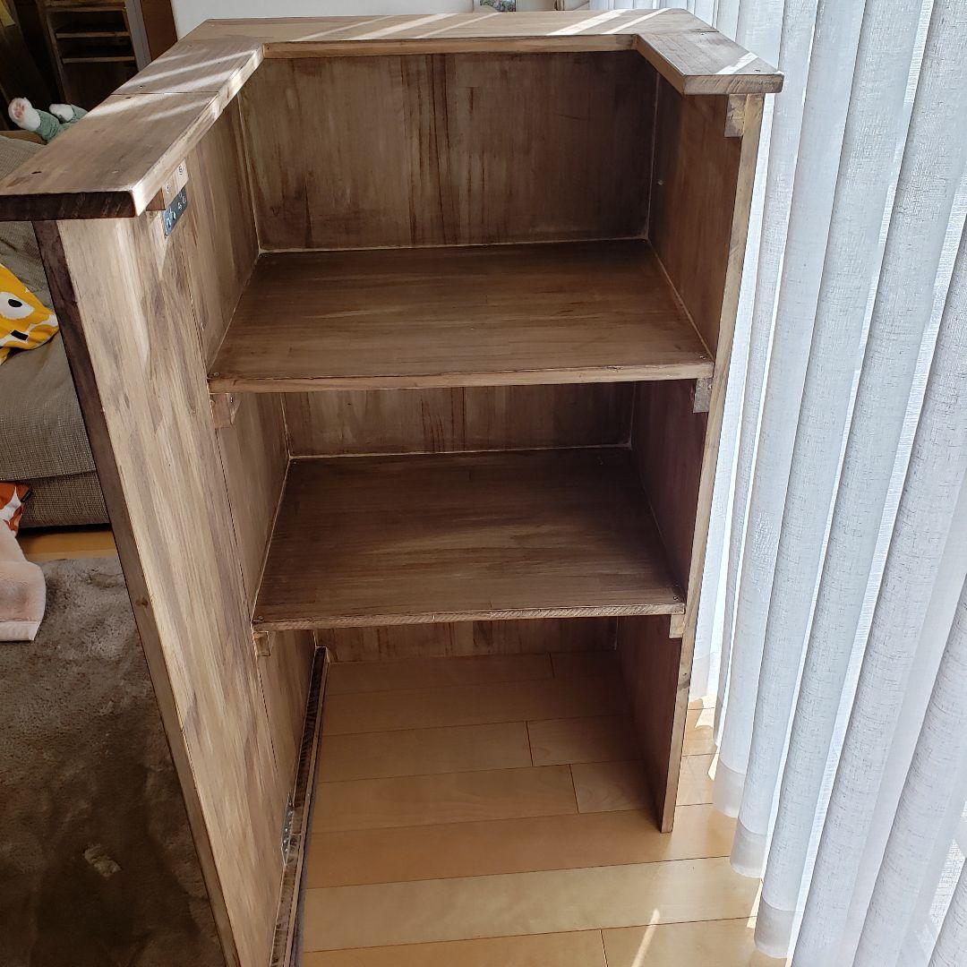 レジカウンター　アンティーク　ウォールナット　ワックス仕上げ