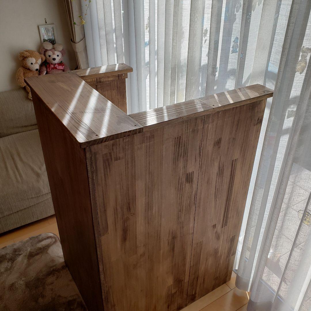 レジカウンター　アンティーク　ウォールナット　ワックス仕上げ