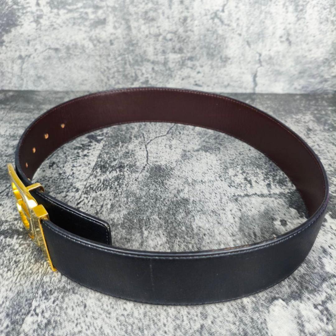 GUCCI グッチ レザー ウエストベルト インターロッキング ゴールドバックル