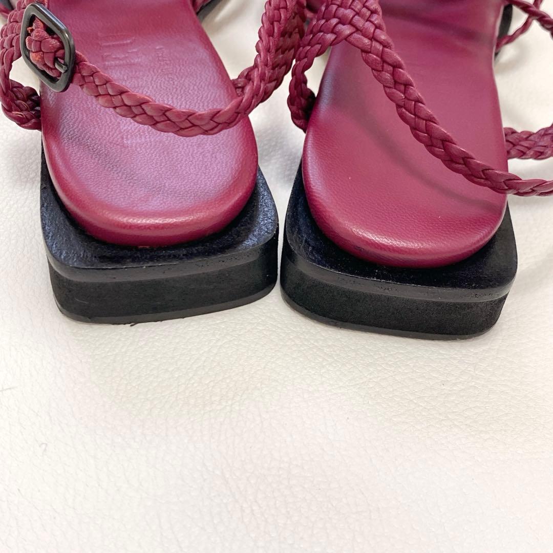 美品 近年モデル HEREU ヘリュー サンダル 赤紫 37(24cm)
