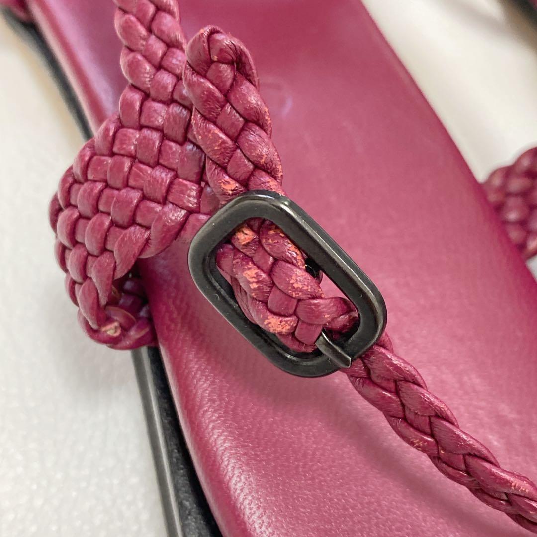 美品 近年モデル HEREU ヘリュー サンダル 赤紫 37(24cm)