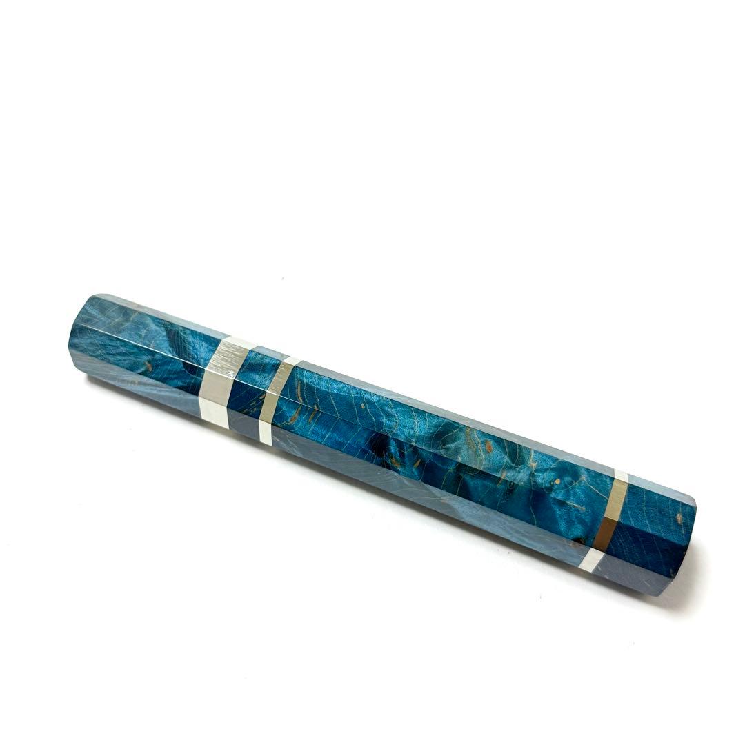 三段銀巻 フグ引き330 スタビライズドウッド 八角柄 フグ引き9寸 包丁の柄