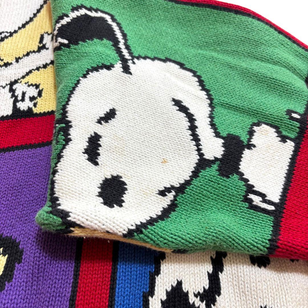 80s 90s 古着　ピーナッツ　スヌーピー　コットンニット　スプルース　総柄