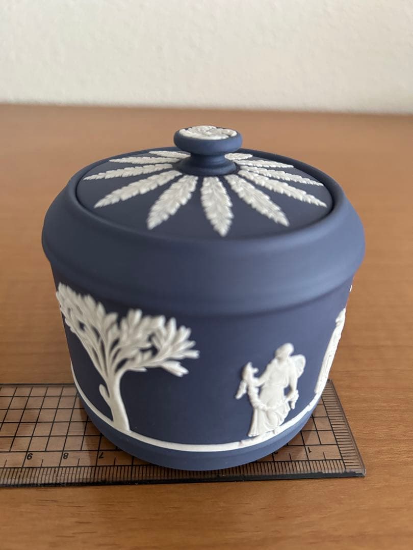ウエッジウッド　ジャスパー　ポーランドブルー 小物入れ 陶器 蓋付き