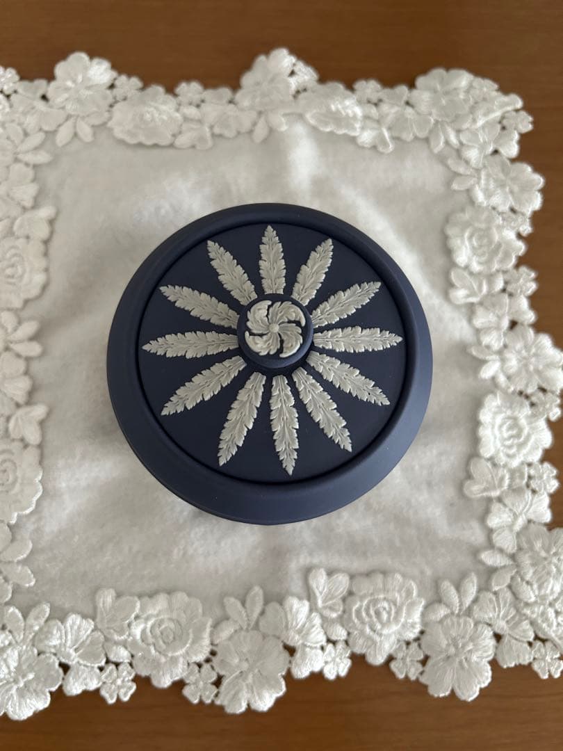 ウエッジウッド　ジャスパー　ポーランドブルー 小物入れ 陶器 蓋付き