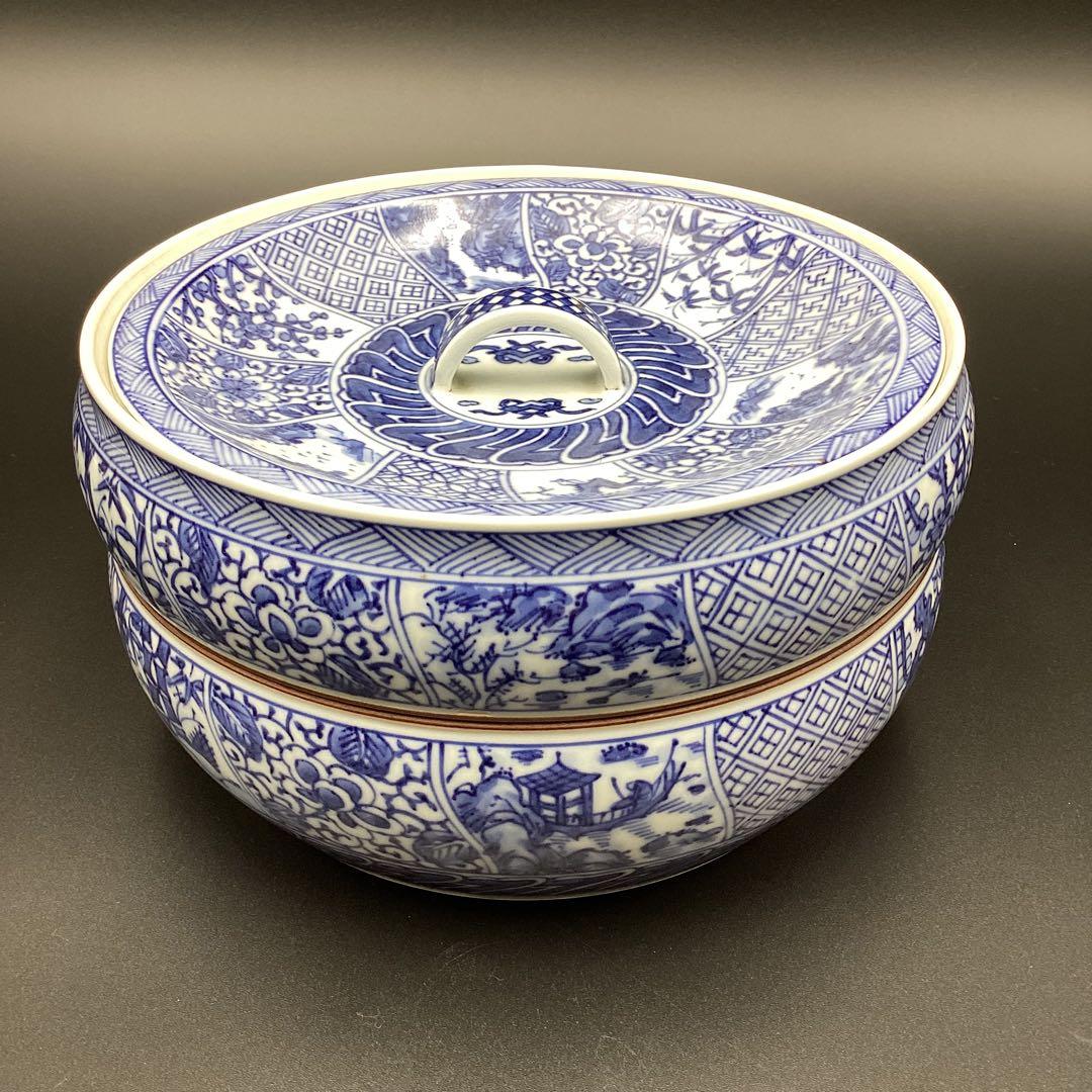 平水指　染付　祥瑞　西村徳泉作　新品　桐箱入