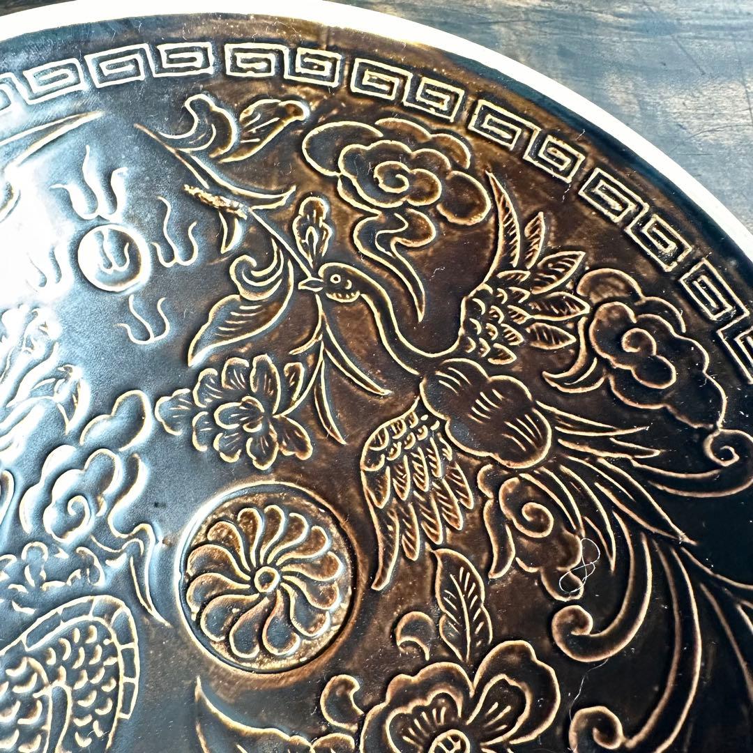 黒金釉　定窯　龍文　鳳凰文　陽刻　宋代　中国美術　古美術　中国古玩　骨董
