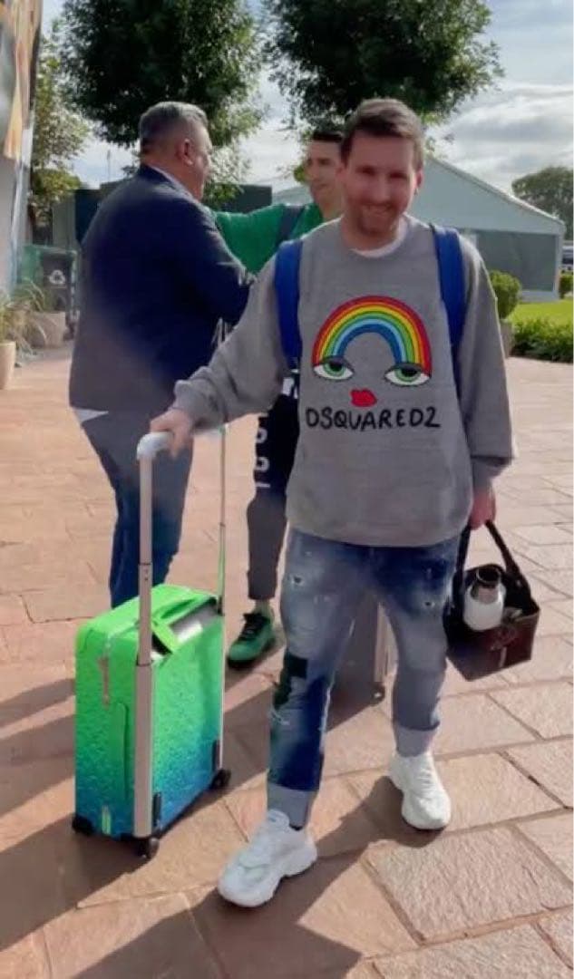 【メッシ着用】DSQUARED2 カラフル虹デザイン スウェット