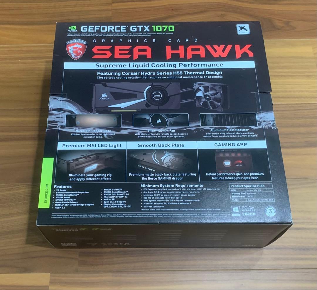 MSI GTX 1070 SEA HAWK X 8GB GDDR5 水冷モデル