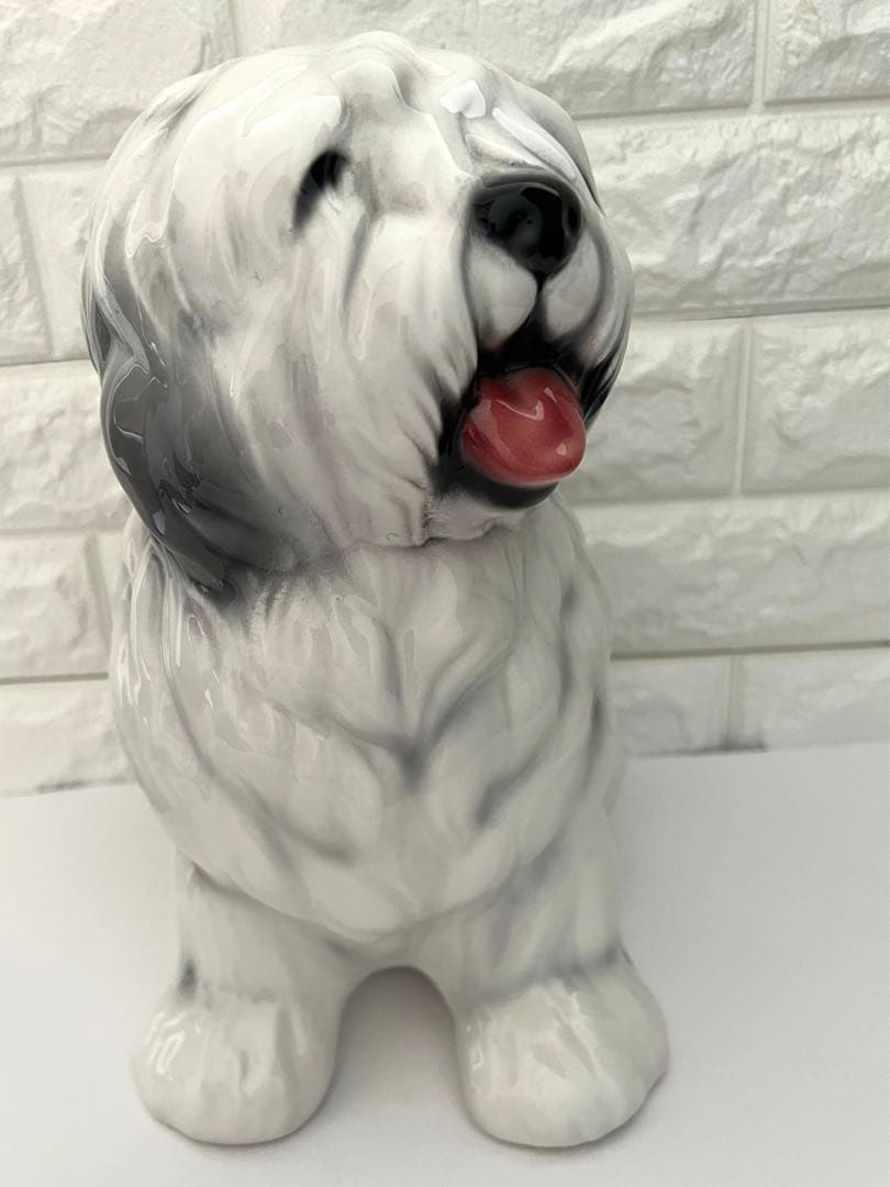 犬の置物　陶器　イタリア製　オールド.イングリッシュ.シープドッグ