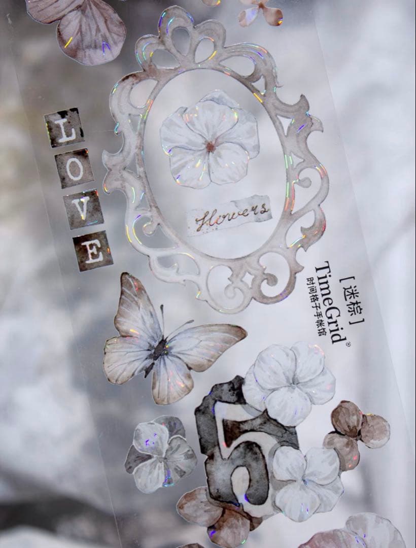 时间格子《迷棕》海外マスキングテープ　マステ 【2389】