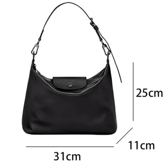 LONGCHAMP 新作 カーフスキン サイドバッグ ショルダーバッグ ブラック