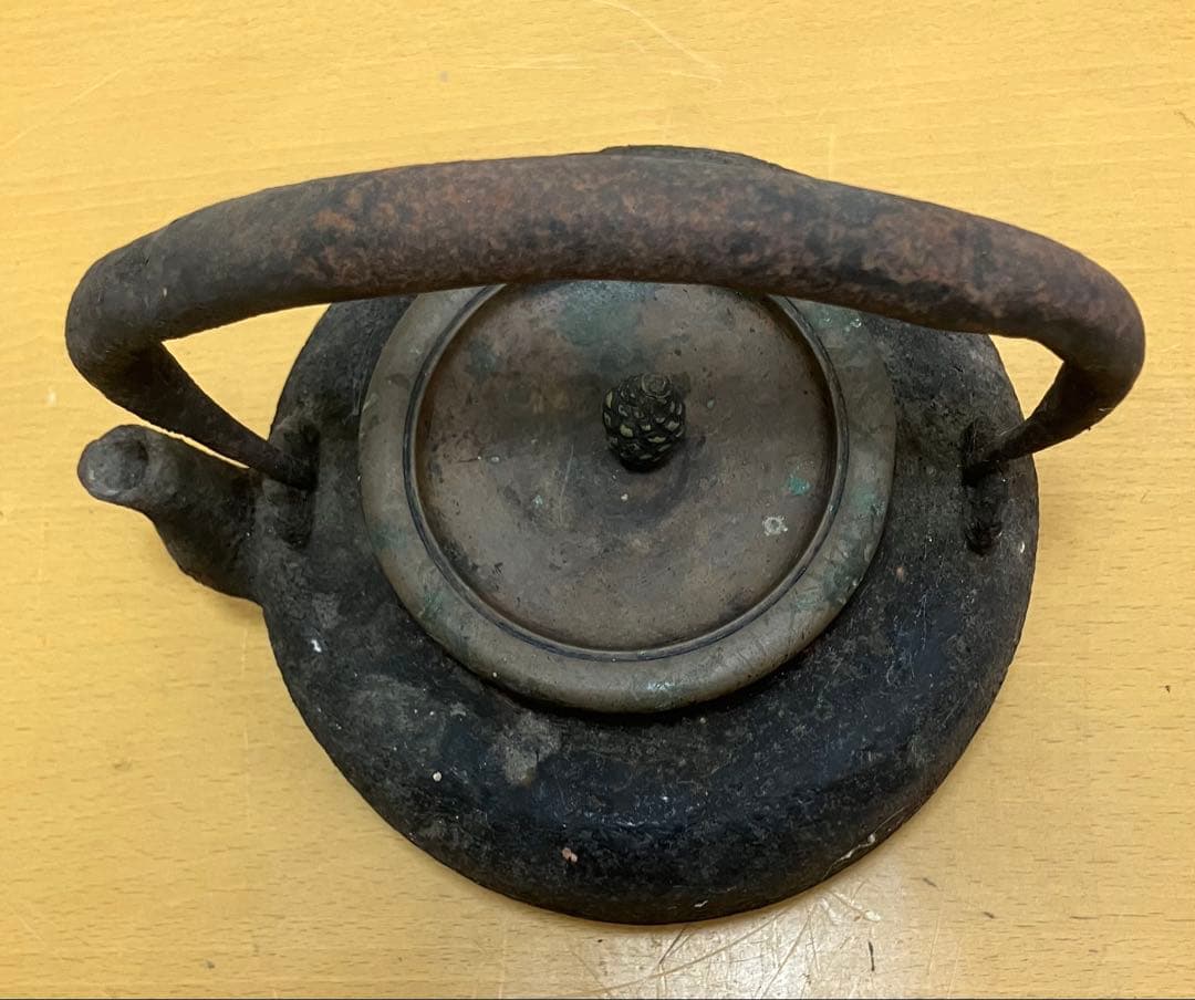 【時代物】龍文堂造 鉄壺 古い鉄 煎茶道具 茶道具 骨董 アンティーク