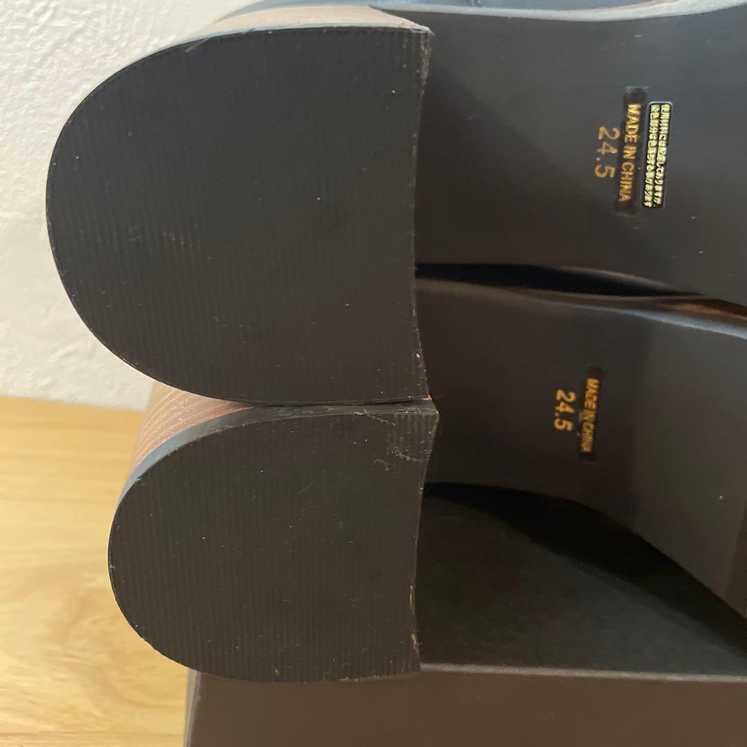 【美品】あしながおじさん サイドゴアブーツ 厚底 本革 レザー 1310117