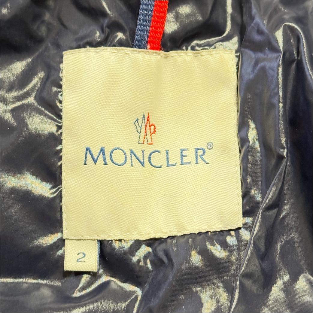 モンクレール ロゴ ホワイト ダウンジャケット LAMPO ジップ